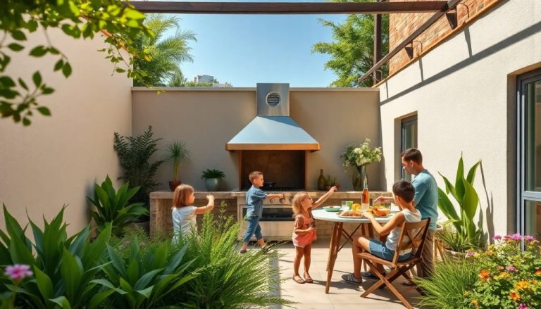 Construcción de una barbacoa en la pared medianera